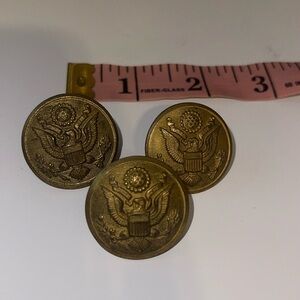 Vintage WW II Gold Eagle US Uniform Button~Waterbury Button Co, Conn set of 3